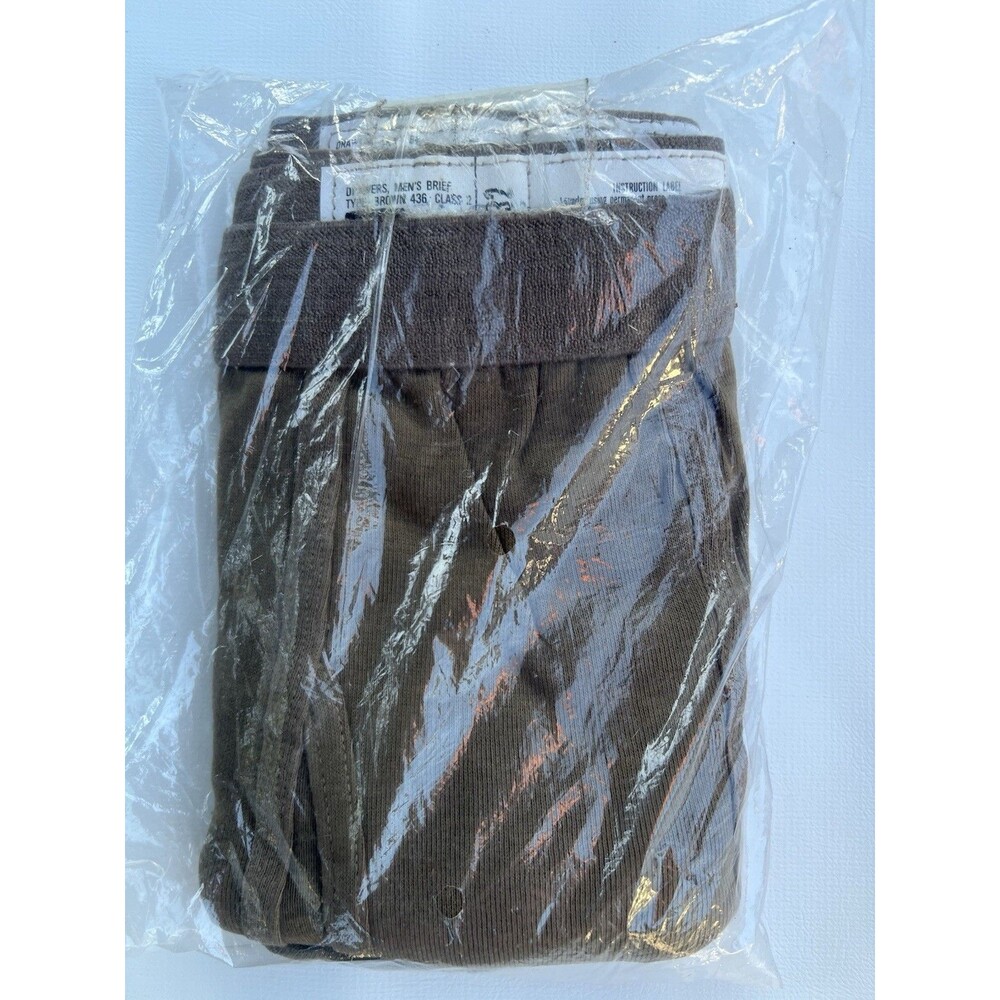 Gulf War US Military Issue 2 Pack Men's Brief Brown 436 Class 2 Size 32 NEW